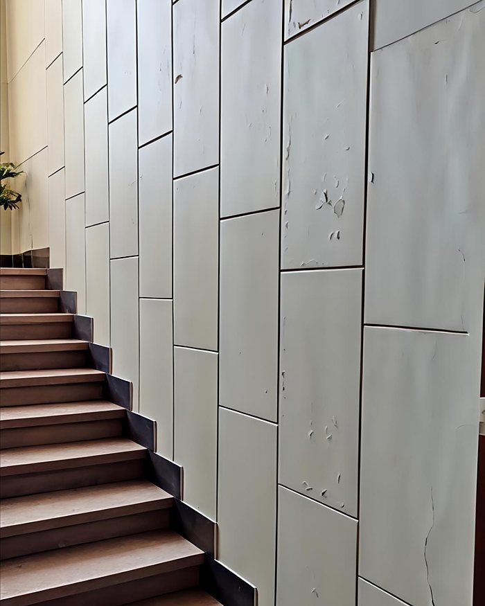 Prima dell'intervento - vano scala condominiale, Piazzale Loreto, Milano